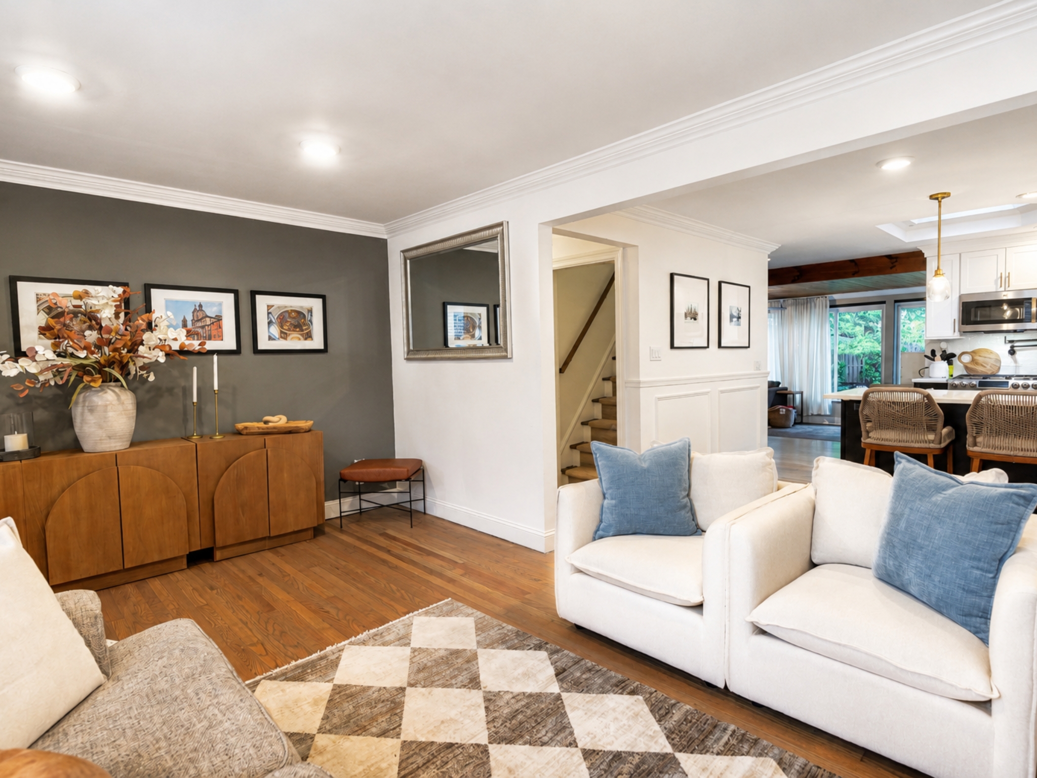 Styled open-plan living room